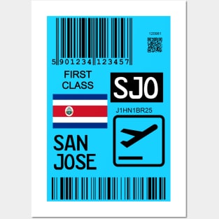 San Jose Costa Rica travel ticket Posters and Art